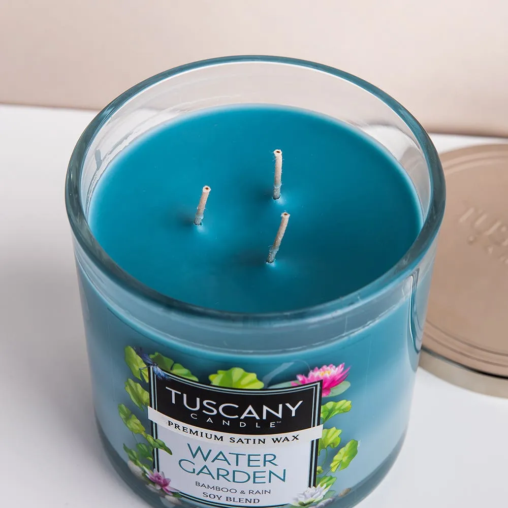 Empire Tuscany 'Water Garden' 3-Wick Glass Jar Candle