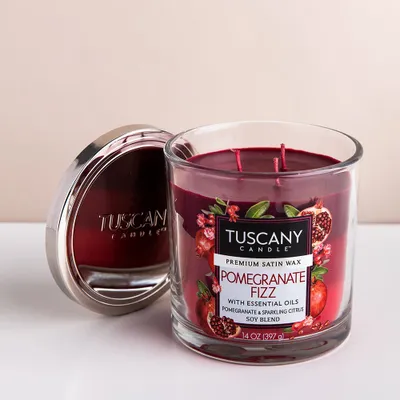 Empire Tuscany 'Pomegranate Fizz' 3-Wick Glass Jar Candle