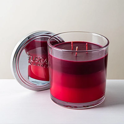 Empire Tuscany 'Pomegranate Fizz' 3-Wick Glass Jar Candle