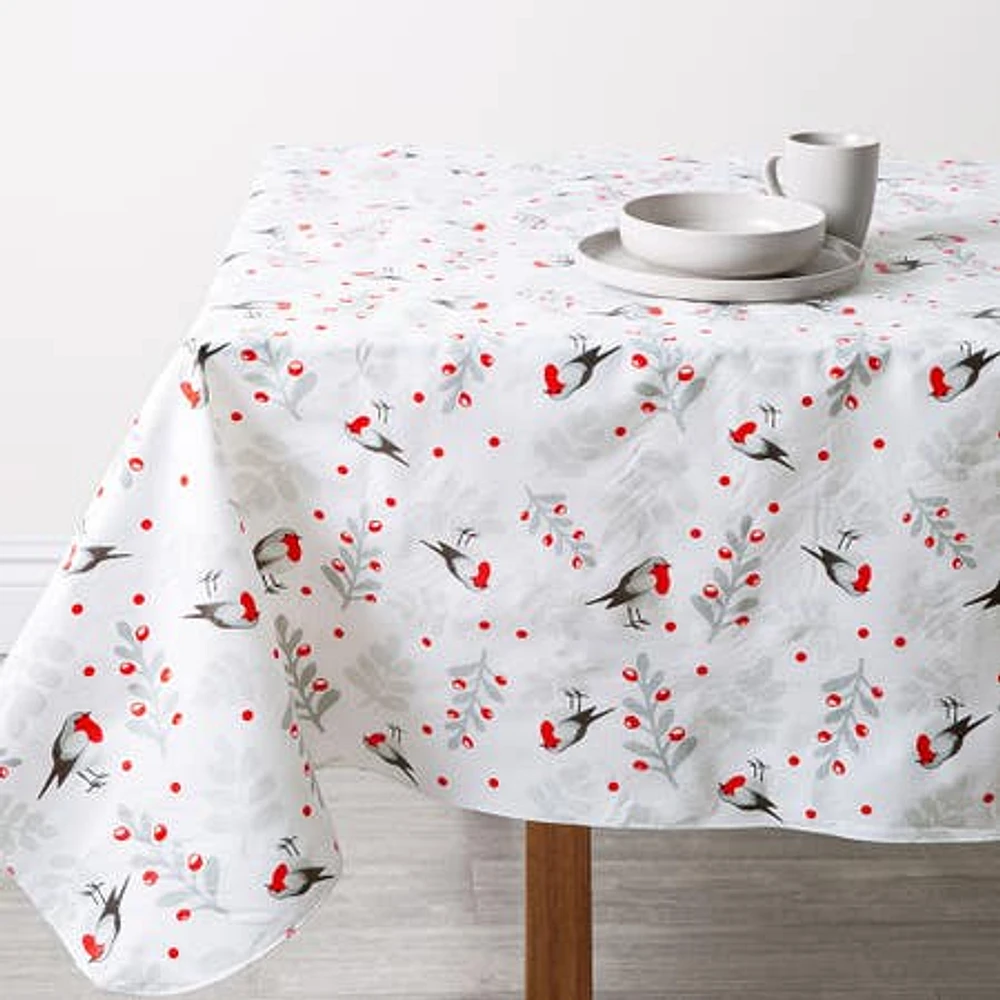 Easycare Christmas 'Festive Birds' Vinyl Tablecloth 54x72" (Multi)