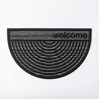 KSP Tufted Rubber Backed 'Welcome' Doormat Semi-Circle (Grey)