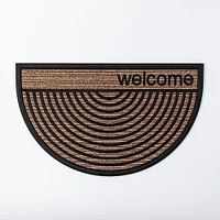 KSP Tufted Rubber Backed 'Welcome' Doormat Semi-Circle (Natural)