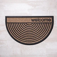 KSP Tufted Rubber Backed 'Welcome' Doormat Semi-Circle (Natural)