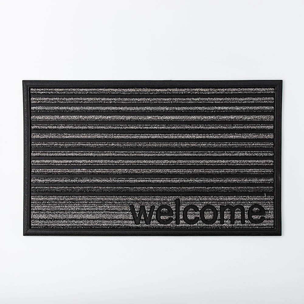 KSP Tufted Rubber Backed 'Welcome' Doormat (Grey)