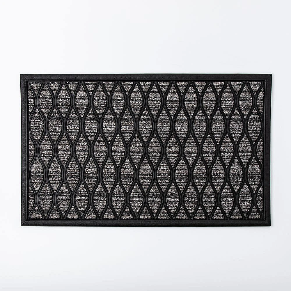 KSP Tufted Rubber Backed 'Diamond Wave' Doormat (Grey)