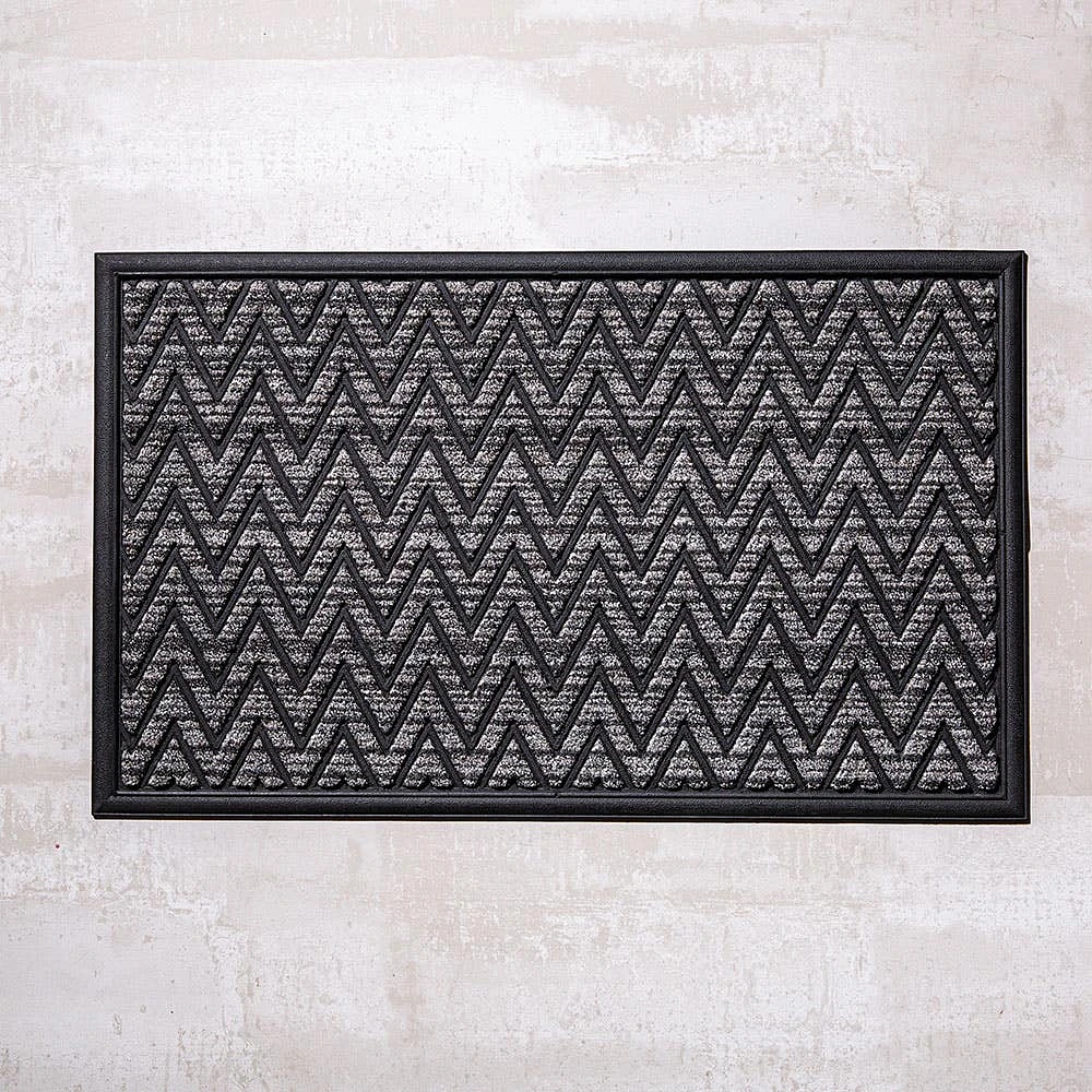 KSP Tufted Rubber Backed 'Chevron' Doormat (Grey)