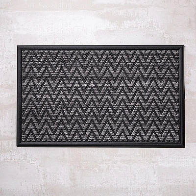 KSP Tufted Rubber Backed 'Chevron' Doormat (Grey)