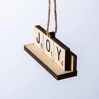 Christmas Tradition 'Joy Scrabble' Christmas Ornament (Wood/Black)