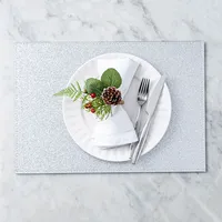 KSP Christmas Hardboard 'Glitter' Placemat (Silver)