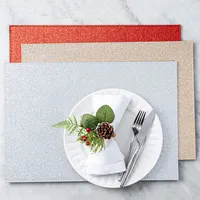 KSP Christmas Hardboard 'Glitter' Placemat (Silver)