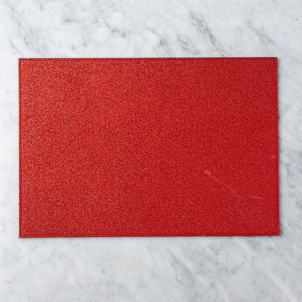 KSP Christmas Hardboard 'Glitter' Placemat (Red)