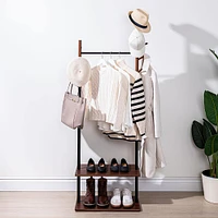 KSP Eatons Clothing & Shoe Rack (Wood/Black)