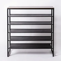 KSP Soul 6-Tier Shoe Rack (Black/Wood)