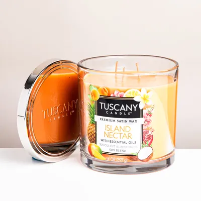 Empire Tuscany 'Island Nectar' 3-Wick Glass Jar Candle