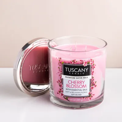 Empire Tuscany 'Cherry Blossom' 3-Wick Glass Jar Candle
