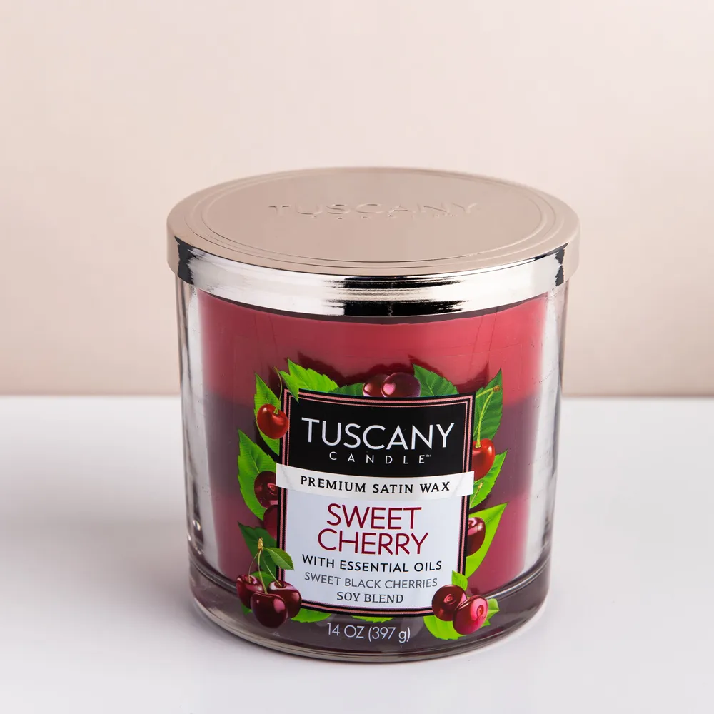 Empire Tuscany 'Sweet Cherry' 3-Wick Glass Jar Candle