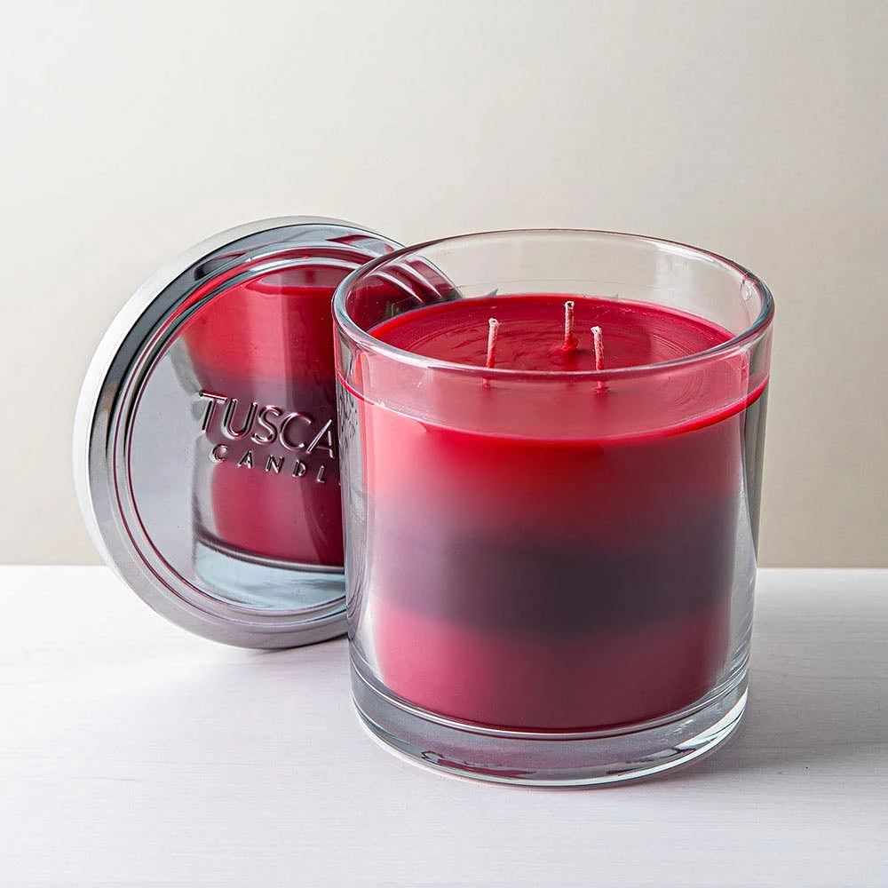 Empire Tuscany 'Sweet Cherry' 3-Wick Glass Jar Candle