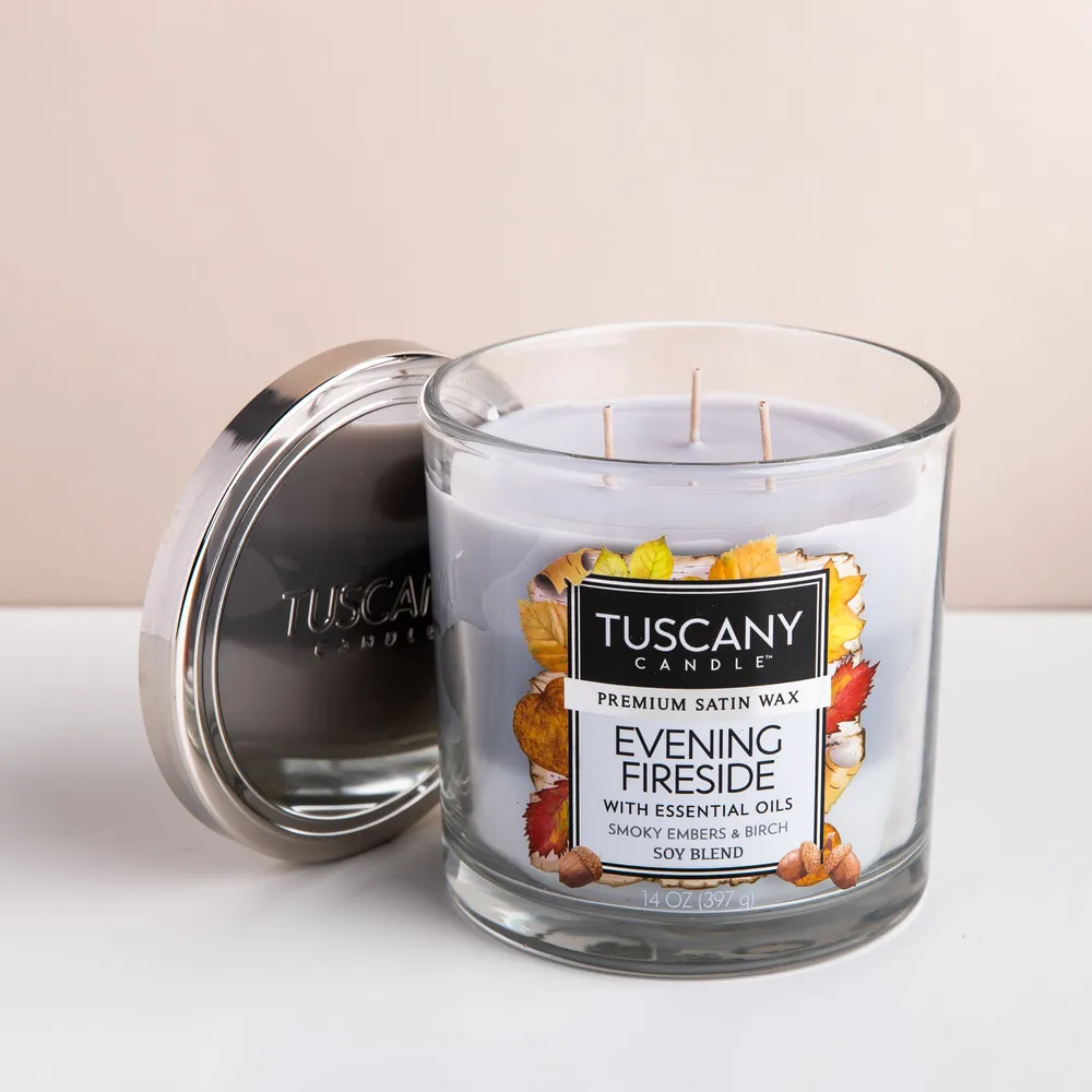 Empire Tuscany 'Evening Fireside' 3-Wick Glass Jar Candle