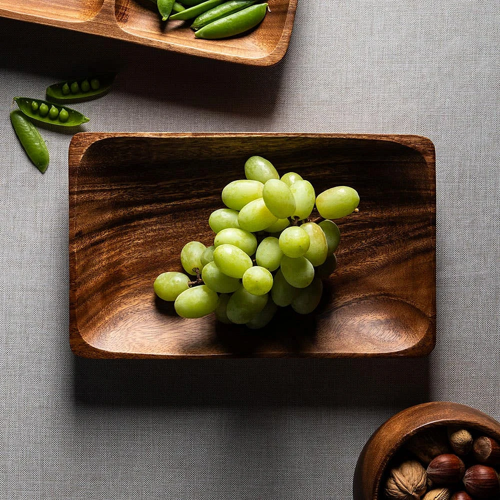 KSP Tala Acacia Wood Rectangular Serving Tray Large 26 x 17 x 4 cm