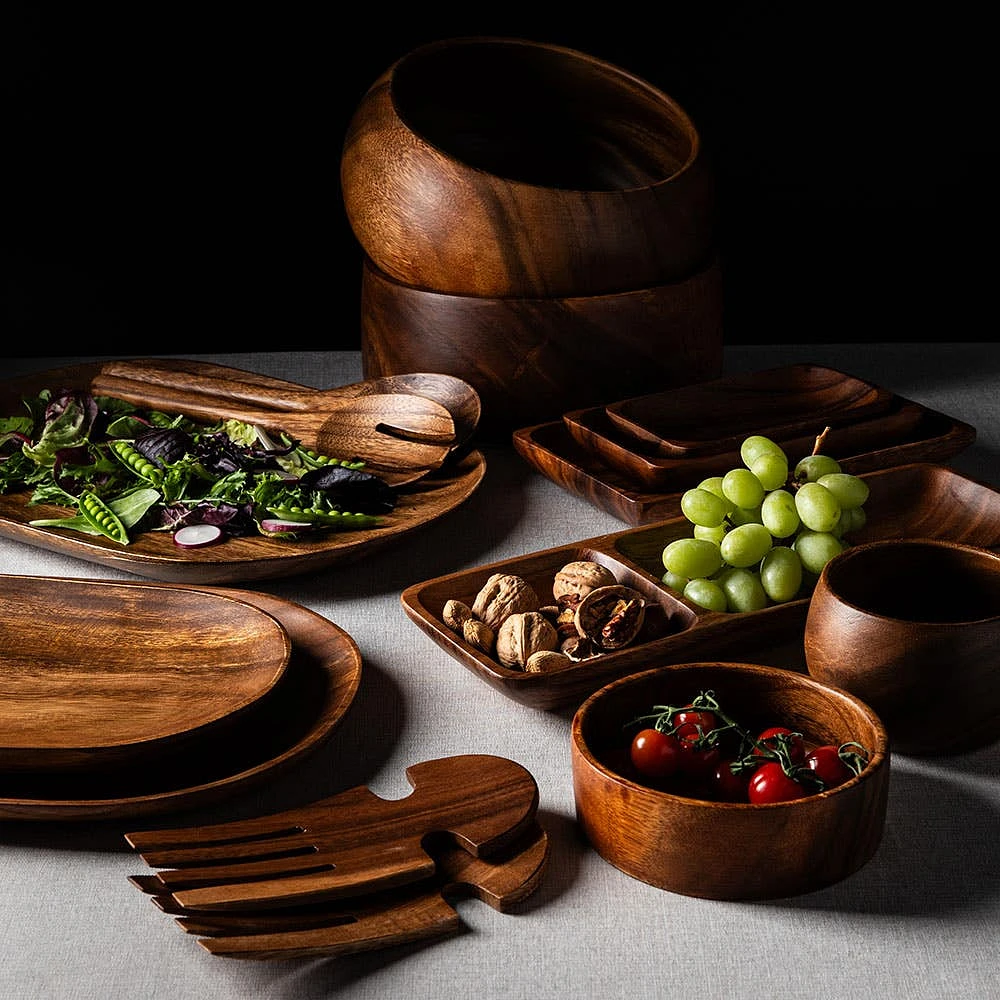 KSP Tala Acacia Wood Rectangular Serving Tray Large 26 x 17 x 4 cm