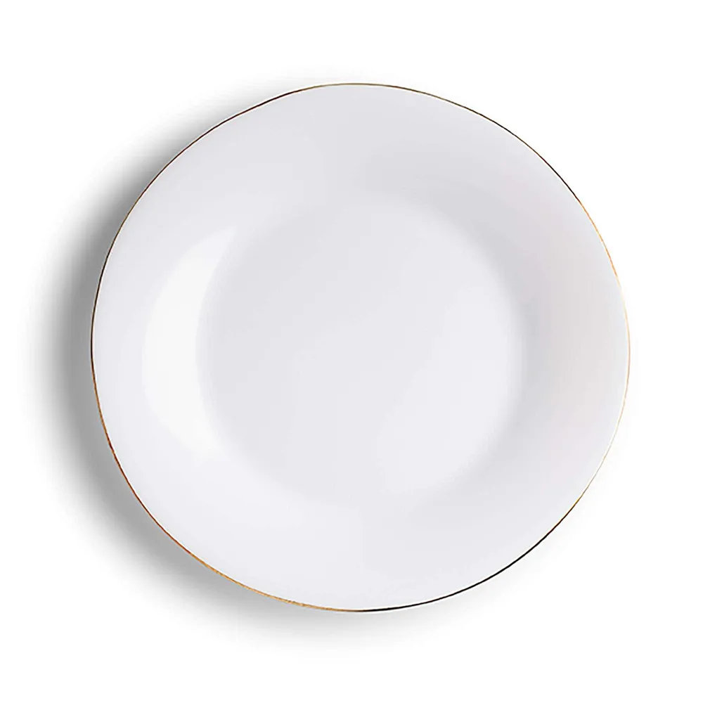 KSP Opal 'Banded' Glass Side Plate (White/Gold)