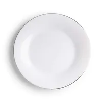 KSP Opal 'Banded' Glass Side Plate (White/Silver)