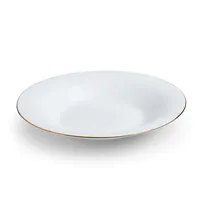 KSP Opal 'Banded' Glass Soup Plate (White/Gold)