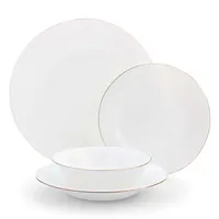 KSP Opal 'Banded' Glass Soup Plate (White/Gold)