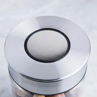 KSP Push Lock 1.3L 'Round' Glass and Steel Canister