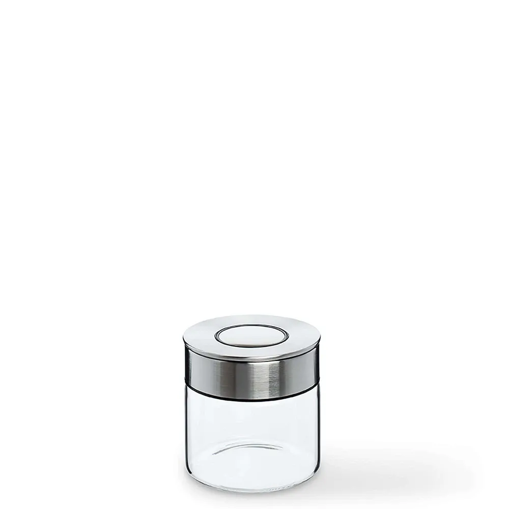 KSP Push Lock 400ml 'Round' Glass and Steel Canister