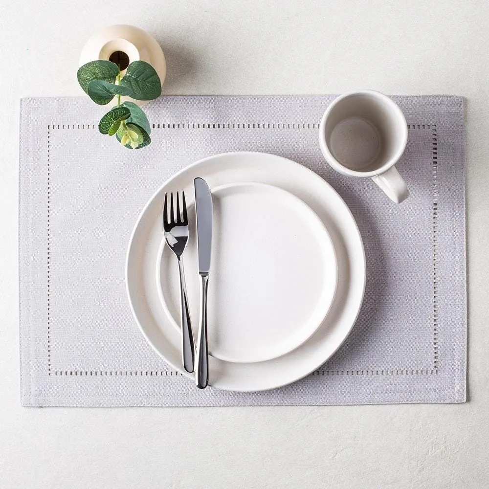 Harman Hemstitch Polyester Placemat (Light Grey)