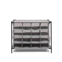 KSP Softstor 'Linen Look' Fabric Shoe Cabinet (Grey)