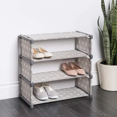 KSP Axis Fabric Shoe Rack 4 Level (Taupe)