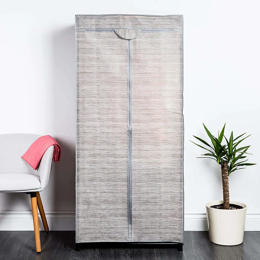 KSP Softstor 'Linen Look' Fabric Wardrobe (Grey)