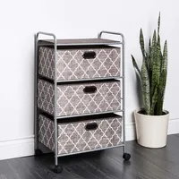 KSP Rollstor -Drawer Fabric Storage Cart (Grey) x x cm