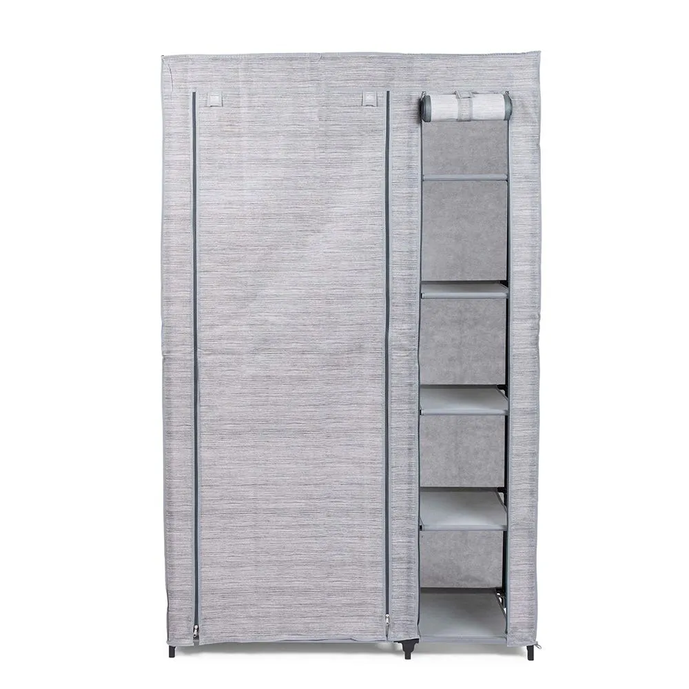 KSP Softstor 'Linen Look' Fabric Wardrobe (Grey)