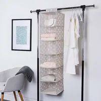 KSP Axis '6-Shelf' Hanging Organizer (Taupe) 30 cm sq. x 127 cm