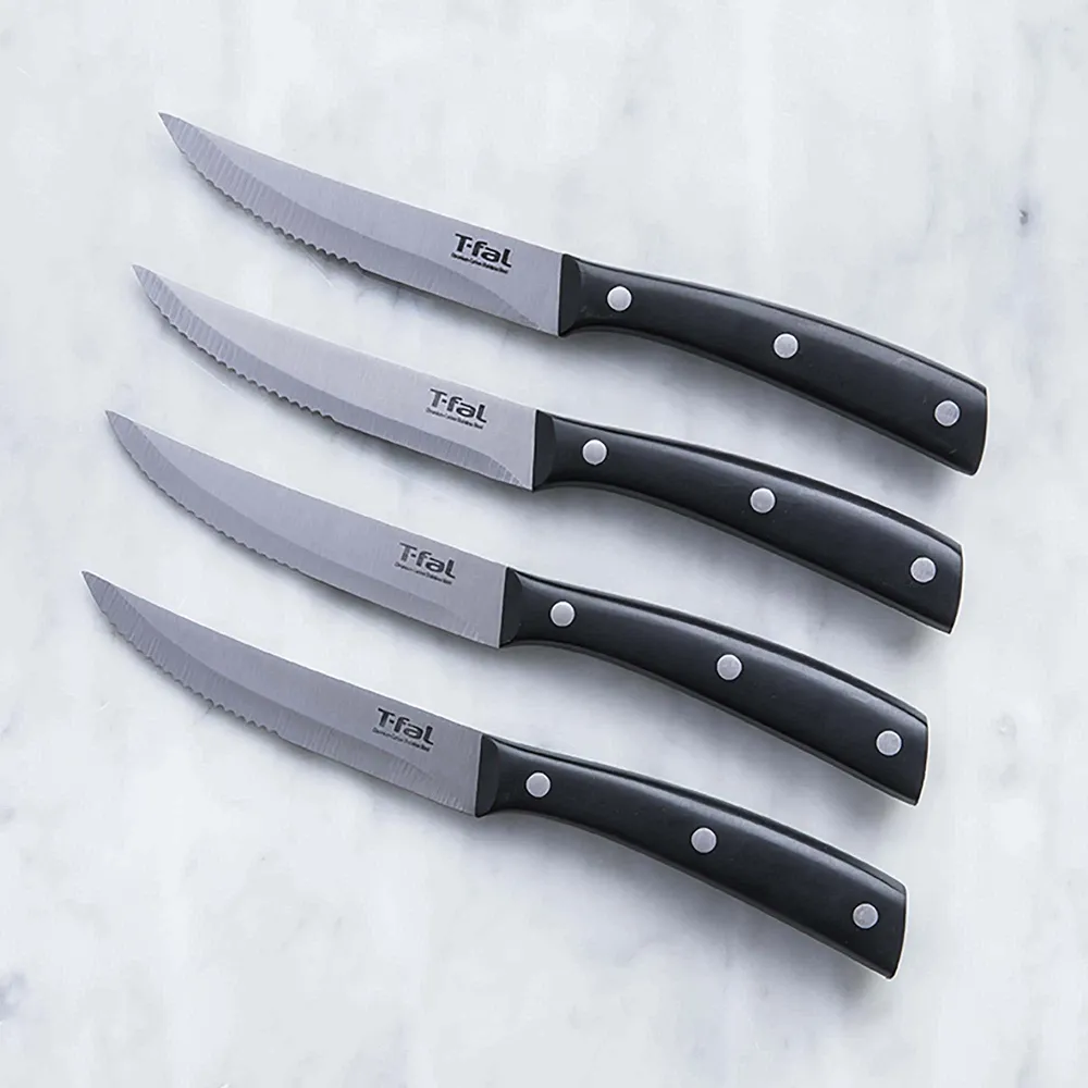 T-Fal Millenium Steak Knife - Set of 4 (Black/Stainless Steel)