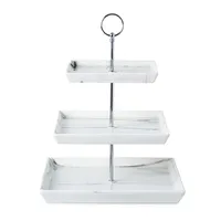 KSP Marble Porcelain Buffet Stand 3-Tier (White/Grey)