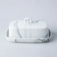 KSP Marble Porcelain Butter Dish (White/Grey)