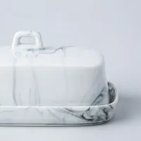 KSP Marble Porcelain Butter Dish (White/Grey)
