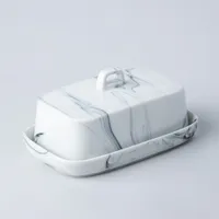 KSP Marble Porcelain Butter Dish (White/Grey)