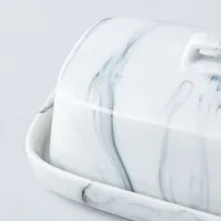 KSP Marble Porcelain Butter Dish (White/Grey)