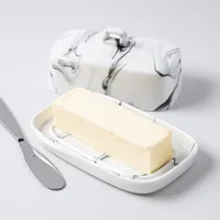 KSP Marble Porcelain Butter Dish (White/Grey)