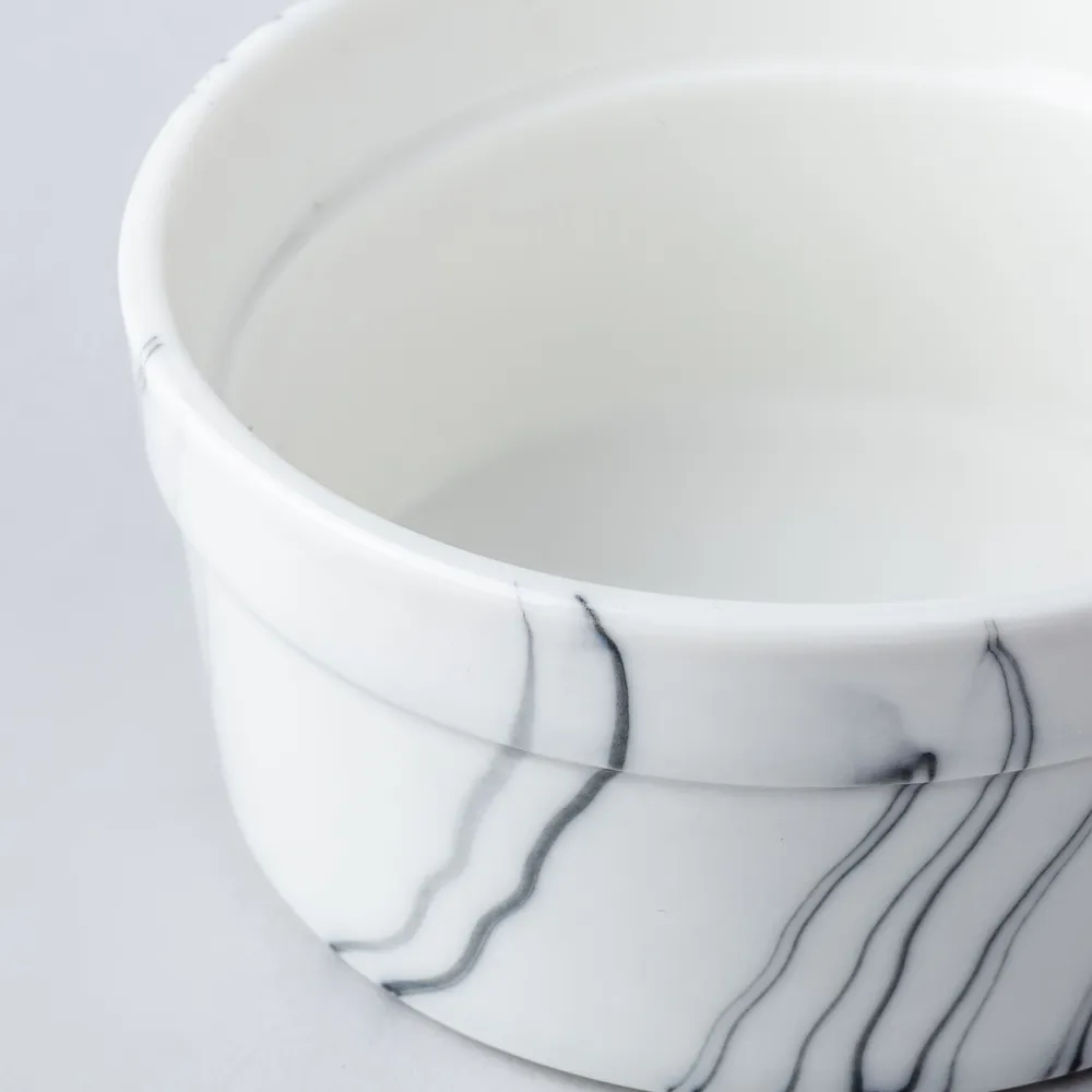 KSP Marble Porcelain Ramekin - Set of 4 (White/Grey)