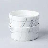 KSP Marble Porcelain Ramekin - Set of 4 (White/Grey)