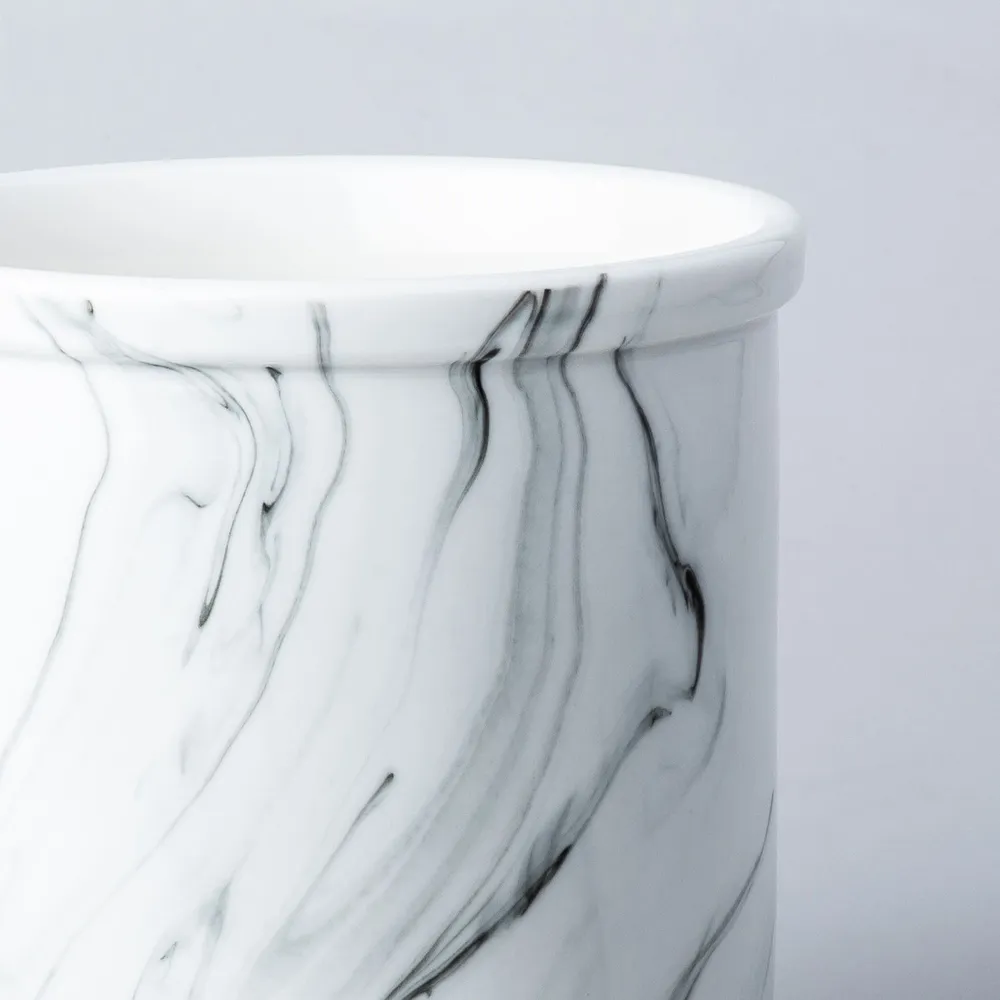 KSP Marble Porcelain Utensil Jar Jumbo (White/Grey) 17 cm dia. x 18 cm