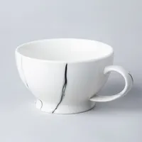 KSP Marble Porcelain Cafe Latte Cup (White/Grey)