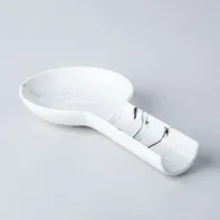 KSP Marble Porcelain Flat Spoon Rest (White/Grey) 24 x 12.5 x 3 cm