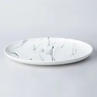 KSP Marble Porcelain Oval Platter (White/Grey